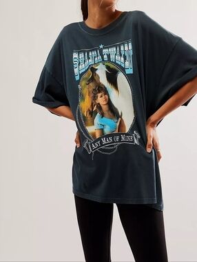 Daydreamer 100% Cotton  Oversized Shania Twain Any Man Of Mine Tees One Size